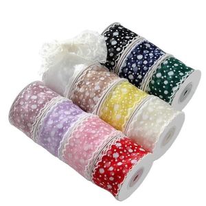 ริบบิ้นลูกไม้พิมพ์ลายกลิตเตอร์แบบกว้างและแคบ สำหรับงานปักทำมือ DIY ตกแต่งหมวก หมอน ผ้าโพลีเอสเตอร์ 100% เป็นมิตรกับสิ่งแวดล้อม โปร่งใส - Product Image 5