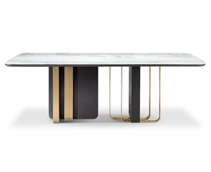 Table à manger moderne avec plateau en marbre, ensemble de table à manger, table de salle à manger de luxe - Product Image 3