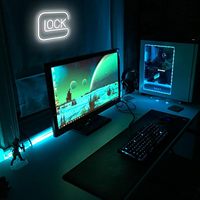 Verrouiller les enseignes au néon pour la décoration murale, lumière pour Gamer, lumières de jeu alimentées par USB pour Man Cave Bedroom Game Room Bar Cadeaux d'anniversaire