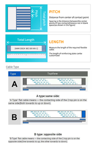 AWM 2896 80C Vw-1 FFC FPC phẳng linh hoạt Cáp 0.5mm 4 6 8 10 12 14 16 20 22 24 26 28 30 34 38 40 45 50 54 60 68 80 96 Pin - Product Image 5
