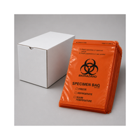Kantong Sampel LDPE 6X9 Inci 2 Mil Oranye Amplop Pengiriman Biohazard untuk Rumah Sakit, Transfer Ruang Rawat, Ahli Forensik, Grosir Odm
