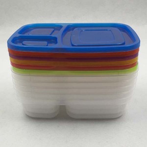 6 gói <span class=keywords><strong>Stackable</strong></span> lò vi ba đưa ra container thực phẩm Hộp 3 ngăn lấy đi thực phẩm lưu trữ và container Set - Product Image 3