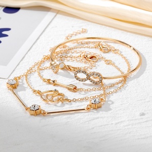 18K mạ vàng rhinestone mũi tên trái tim Vòng đeo tay thiết lập phong cách cổ điển Nhà nước của người yêu vài đồ trang sức thời trang bán buôn <span class=keywords><strong>bangles</strong></span> - Product Image 4