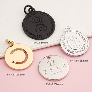 Thiết kế 1 inch <span class=keywords><strong>Round</strong></span> <span class=keywords><strong>Shape</strong></span> Antique Brass Treo Kim Loại Dog <span class=keywords><strong>Tag</strong></span> - Product Image 2