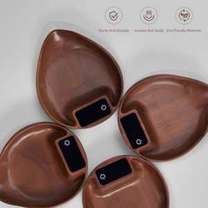 Báscula Digital de Cocina de 2 kg y 0,1 g de Precisión, con Carga USB Tipo C, Compacta, Portátil, Moderna, con Cuerpo de Madera de Nogal, Apta para Alimentos - Product Image 6