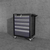 Coffre à outils robuste en acier laminé à froid de 707 mm de large à 5 tiroirs, panneau latéral perforé, système de verrouillage centralisé, 4 pièces robustes OEM