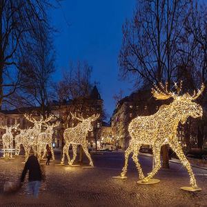 Уличное Рождественское украшение с подсветкой, 3d большие светодиодные светильники с лосями - Product Image 2