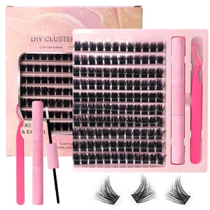 Làm bằng tay sang trọng Faux Mink cụm phân khúc Lash nhãn hiệu riêng customlogo cá nhân mở rộng bán buôn DIY cụm lông mi Kit - Product Image 2