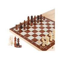Vente flash - Jeu d'échecs professionnel en bois massif, grand format, plateau pliable, jeu éducatif pour enfants et adultes, à domicile