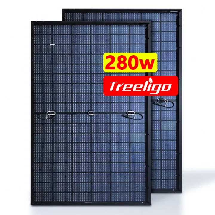 फैक्टरी मूल्य थोक पारदर्शी कांच सौर पैनल 280 वाट 600W 650W 660W सभी काले मोनो Perc पीवी मॉड्यूल के लिए घर