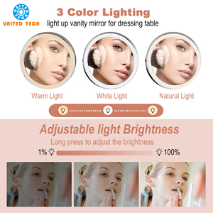 8in tùy chỉnh nối dài 10x magnificationr treo tường CHROME thắp sáng cạo gương mỹ phẩm cho khách sạn nhà - Product Image 4