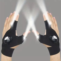 Gants de lampe torche LED rechargeables USB à deux doigts Tomsenda pour réparation extérieure, pêche et camping