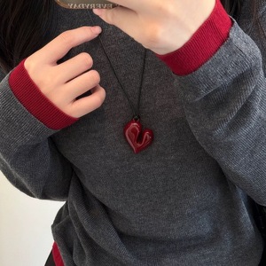 <span class=keywords><strong>2025</strong></span> wanita dapat disesuaikan panjang tidak teratur Pull-Out liontin sederhana Korea cinta mode aksesori pabrik grosir rantai Sweater - Product Image 3