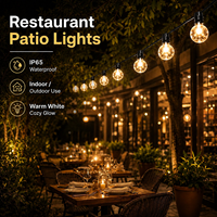 Guirlandes lumineuses LED d'extérieur étanches IP65 à lumière continue pour camping, auvent, jardin, avant-toit, fête, terrasse