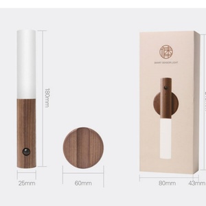 Wooden Smart <b>LED</b> Motion <b>Sensor</b> <b>Light</b> USB Rechargeable IP20 Rated 2700~3000K 1W Household Use - Product Image 5