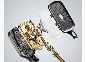 Nuovo arrivo nero palmare cascata in silicone ad alto flusso tenuto in mano doccia Set con tubo e staffa per il bagno - Product Image 5