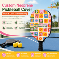 Housse de protection pour raquette de pickleball en néoprène à impression intégrale, motif personnalisé, pour cadeaux de tournoi avec support d'échantillons