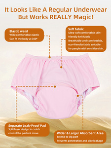Vente en gros de culottes d'incontinence absorbantes urinaires lavables personnalisables <span class=keywords><strong>pour</strong></span> femmes pantalons lavables sous-vêtements - Product Image 4