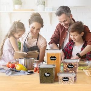 Ensemble <span class=keywords><strong>de</strong></span> 15 contenants <span class=keywords><strong>de</strong></span> rangement pour aliments <span class=keywords><strong>de</strong></span> cuisine moderne, en plastique sans BPA, boîtes à <span class=keywords><strong>céréales</strong></span>, boîtes <span class=keywords><strong>de</strong></span> rangement compatibles lave-vaisselle - Product Image 5