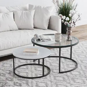 Oak Side Table Tea Coffee Living Room Table Good Design Different Size Centre Tables Design Wood and Iron New Arrival Simple