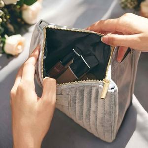 Velvet Cosmetic <b>Bag</b> <b>Large</b> Capacity Makeup Brushes Case Premium Wedding Cosmetics <b>Gift</b> <b>Bag</b> Welcome <b>Gifts</b> Embossed Modern - Product Image 2