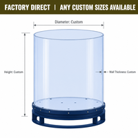 Acuario Cilíndrico Acrílico Personalizado Grandview, 50-300 mm de Grosor, 93% de Claridad, Resistente a los Rayos UV, Pecera para Vestíbulo de Hotel, Directo de Fábrica OEM
