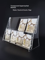 Présentoir de Comptoir de Bureau Transparent Grand Format pour Ventes en Direct, Livres, Revues et Snacks en Sachet, à Niveaux