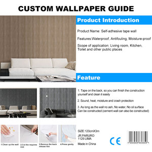 Papier peint autocollant et papier peint <span class=keywords><strong>PVC</strong></span> résistant à l'eau et aux rayures, rouleaux de papier peint intérieur personnalisés - Product Image 4