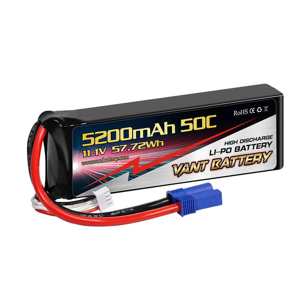 Vant RC 3S Lipo Battery 5200mAh 50C 11.1V with XT60 EC5 XT90 Connector Soft Case for RC Airplane Helicopter Plane Quadcopter