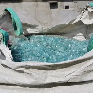 Переработанный небольшой Океанский голубой сломанный стеклянный лом от производителя