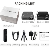 Nouveaux projecteurs portables 2.4/5G Wifi P11 Android 9.0 DLP 55 Lumens Mini projecteur de poche pour la maison et l'extérieur