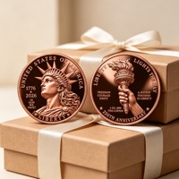 Moneta Commemorativa 3D della Statua della Libertà in Rame Puro .999 da 1oz, Edizione Commemorativa USA 250° Anniversario