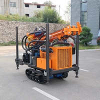 Foreuse de puits d'eau robuste à rouleaux, diesel, haute pression, avec système de verrouillage d'angle de poussée, pour forage de trous profonds de 200 m, modèle Crawler Path