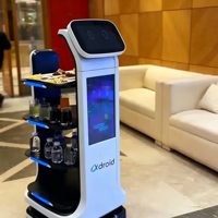 Robot de livraison intelligent commercial haute capacité, robot de service alimentaire autonome pour restaurant, hôtel, service de restauration
