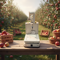 Robot mobile de cueillette de fruits AGV, bras robotique, navigation autonome, machine de cueillette automatique, moteur 5 kW, acier, aluminium