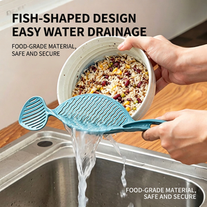 Passoire à riz PP écologique, compatible lave-vaisselle, avec crochet de suspension, multifonctionnelle, antidérapante, pour la préparation culinaire - Product Image 2
