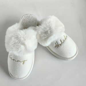 Wholesale Women's Durable Plush for <strong>Slippers</strong> Soft Indoor Anti-Slippery Winter Bedroom for <strong>Slippers</strong> with TPR Outsole Lightweight - Product Image 2