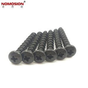 NOMOSION Round Head Phillips Tapping Screws PA3x23 Black Metal <b>Fasteners</b> General Industry Use - Product Image 1