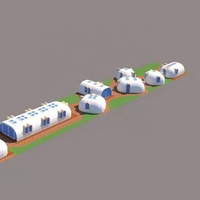 Dôme préfabriqué en EPS, isolé thermiquement, ignifuge haute densité, construction modulaire assemblée pour projet hôtelier de station balnéaire