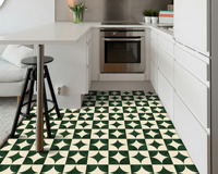 Décoration écologique pour la maison, carreaux de sol autocollants 3D en forme de carreaux de métro verts, autocollants adhésifs pour crédence de cuisine