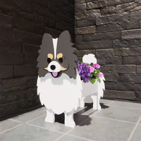 Pot de fleurs personnalisé en PVC en forme de chien - Jardinière extérieure durable en PVC style bois résistante aux intempéries