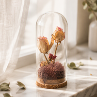 Dôme en verre borosilicate de haute qualité pour la préservation florale des fleurs sauvages modernes, idéal pour la décoration intérieure d'anniversaire et de célébration