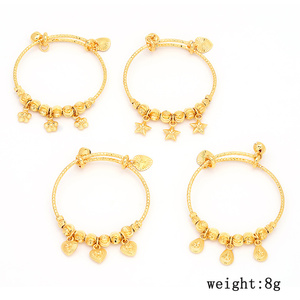 JXX sıcak satış Dubai 24k altın kaplama çocuklar ayarlanabilir tel charm bileklik bileklik toptan bilezik ile charms kadınlar - Product Image 6