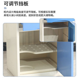 <b>Bedside</b> <b>Table</b> Medical Hospital Cabinet ABS Storage Rack With Wheels Multi Functional Nursing Care Unit - Product Image 3