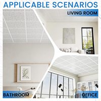 Panneaux de plafond acoustiques pour hôpital, hôtel, bureau, insonorisation, fibres minérales, dalles de plafond suspendues, 2x2, 2x4
