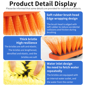 Brosse à eau télescopique en aluminium léger avec tête de couleur personnalisée, filetage américain pour le <span class=keywords><strong>nettoyage</strong></span> <span class=keywords><strong>extérieur</strong></span> des camping-cars, camions et maisons - Product Image 2
