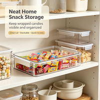 Boîtes de rangement transparentes pour biscuits et bonbons, empilables, avec couvercles, pour réfrigérateur et cuisine