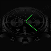 Reloj de Cuarzo Cronógrafo de Moda de Lujo Unisex CHENXI, Caja de Acero Inoxidable de 44 mm, Esfera con Puntero Luminoso, Resistente al Agua 30M