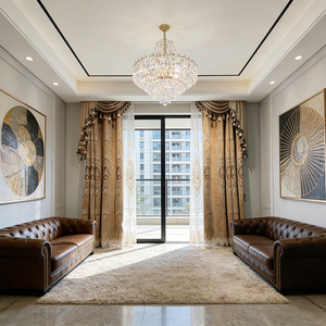 Nuovi <span class=keywords><strong>Design</strong></span> di <span class=keywords><strong>Tende</strong></span> per Ufficio e <span class=keywords><strong>Soggiorno</strong></span>, <span class=keywords><strong>Tende</strong></span> Oscuranti di Lusso con Ricami per Hotel - Product Image 4