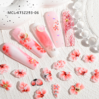 30 pièces/kit rose série Kawaii fait à la main Nail Art résine fleur breloques 3D Design ongles acrylique fleurs acrylique fleur